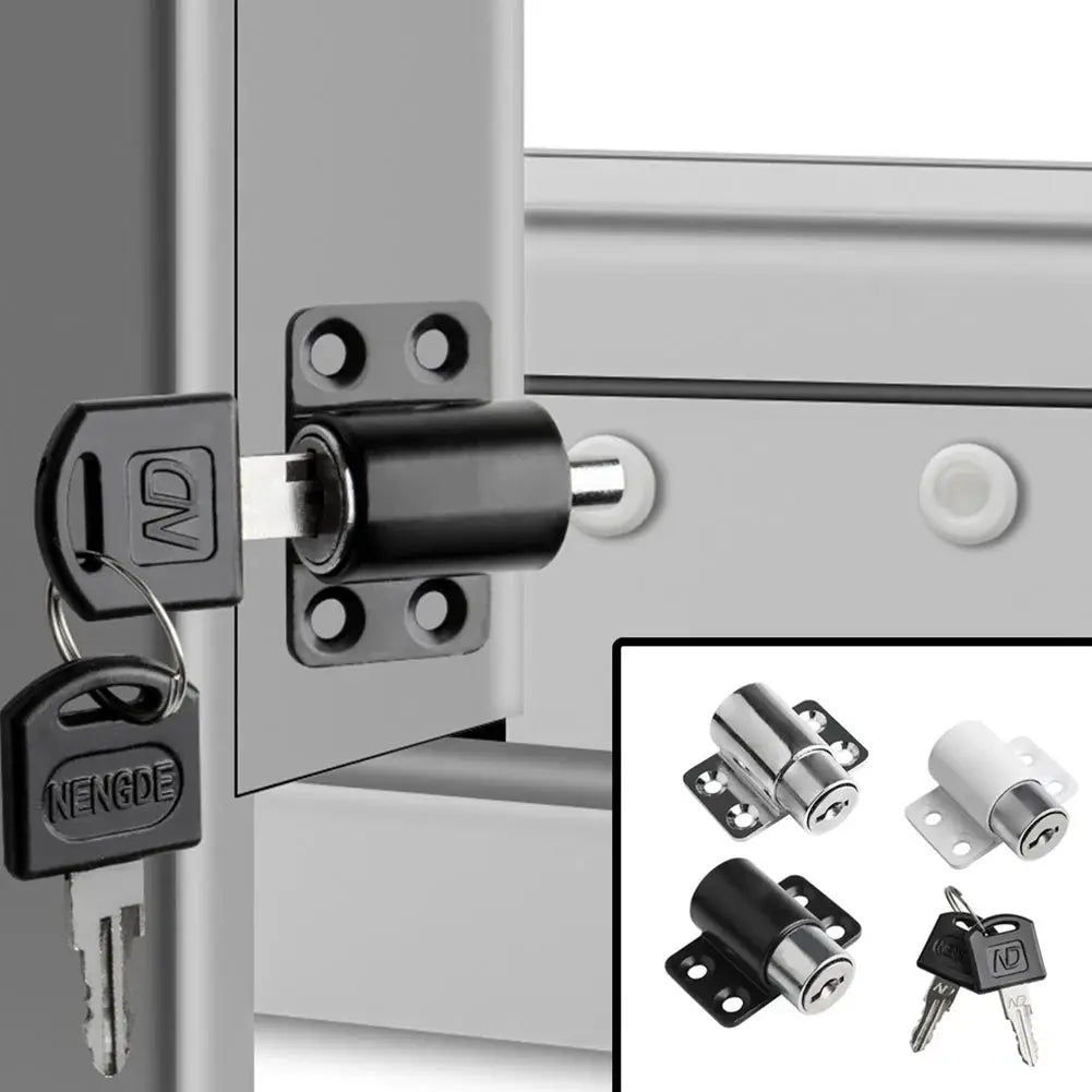 Simples Market sliding door/window lock set with 2 keys, aluminum alloy anti-theft latch