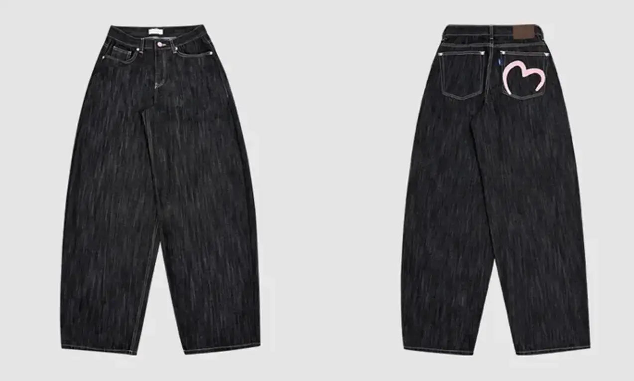 Y2K Wide Leg Denim Jeans Women Baggy Grunge Harajuku Punk Winter