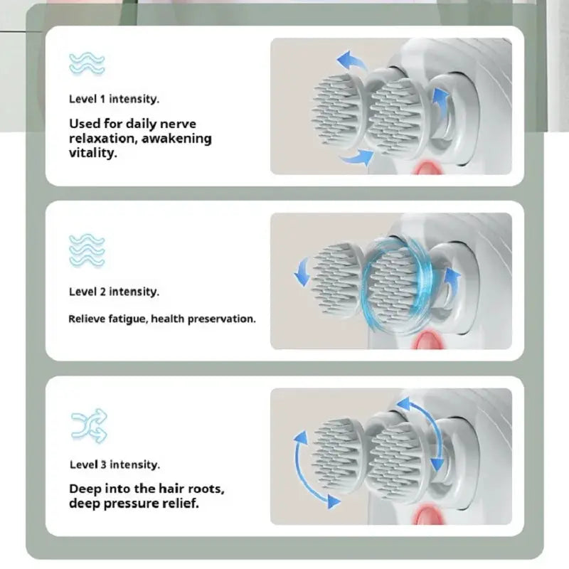 Simples Market Deep Scalp Massager with rotating brush heads, washable and portable.