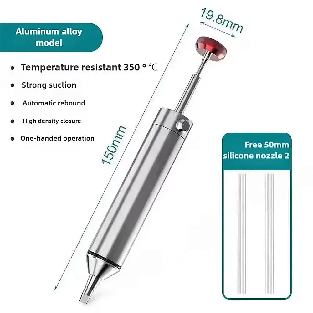 AnsiKi MJF D9 Solder Sucker Desoldering Pump Aluminum Alloy Manual Vacuum Suction Tool for PCB Repair