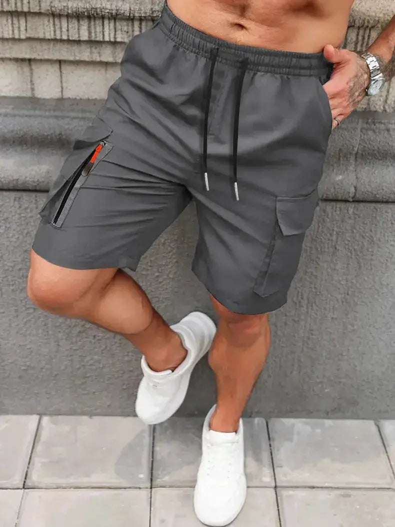 UETEEY Summer Casual Cargo Shorts Men Outdoor Travel Sports Large Pockets Durable Comfortable Beach Workout Shorts for Outings