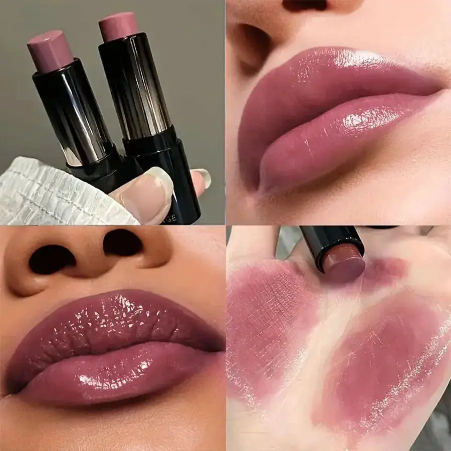 LuxeLips Red Brown Waterproof Lipstick Hydrating Long Lasting Color With Mirror Gloss Finish