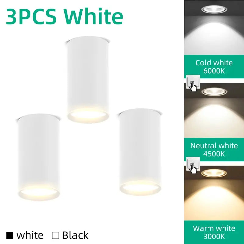 Simples Market 3-pack white GU10 LED ceiling downlights for indoor lighting