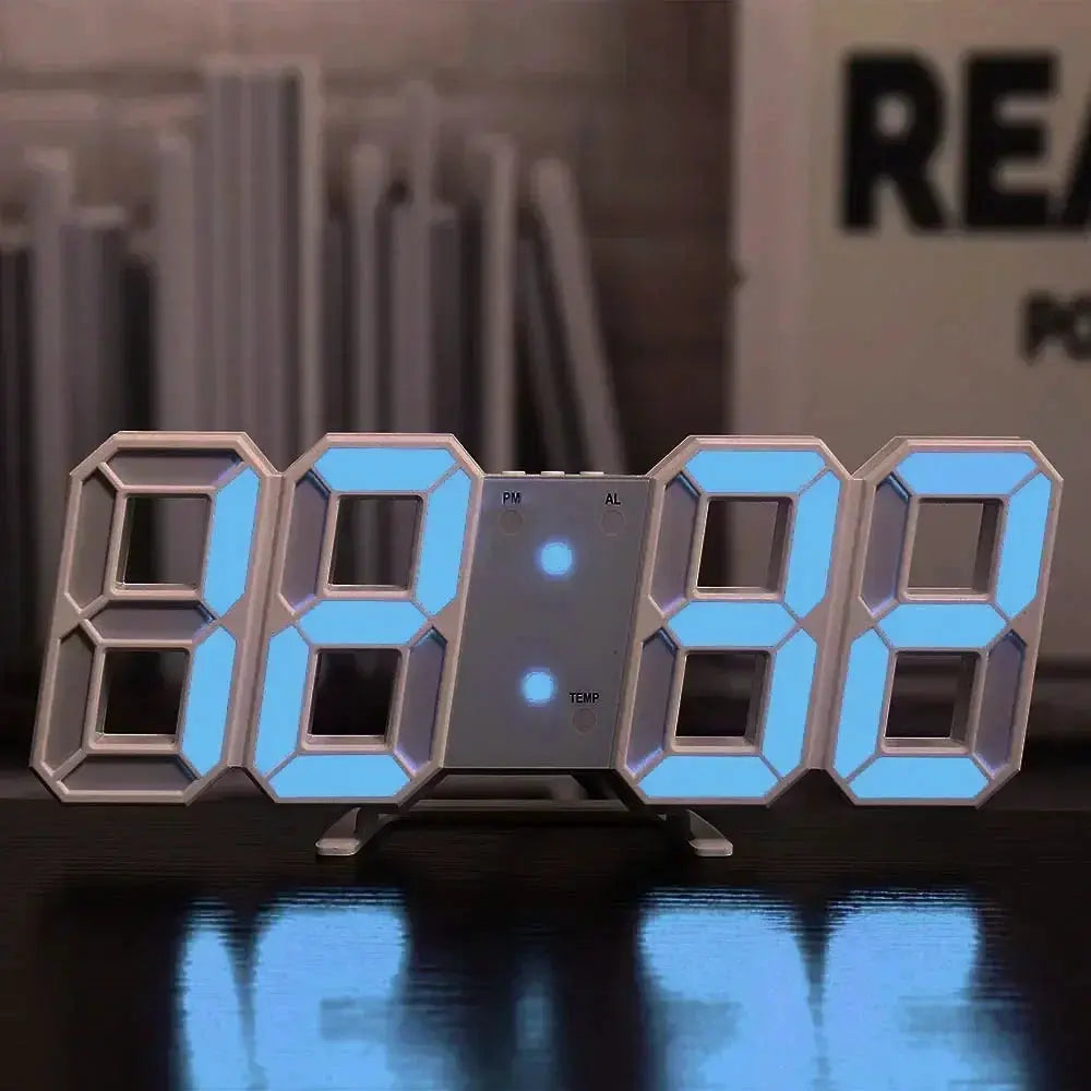 3D LED Digital Clock Wall Decoration With Night Mode For Bedroom Adjustable Electronic Room Decor Aesthetics