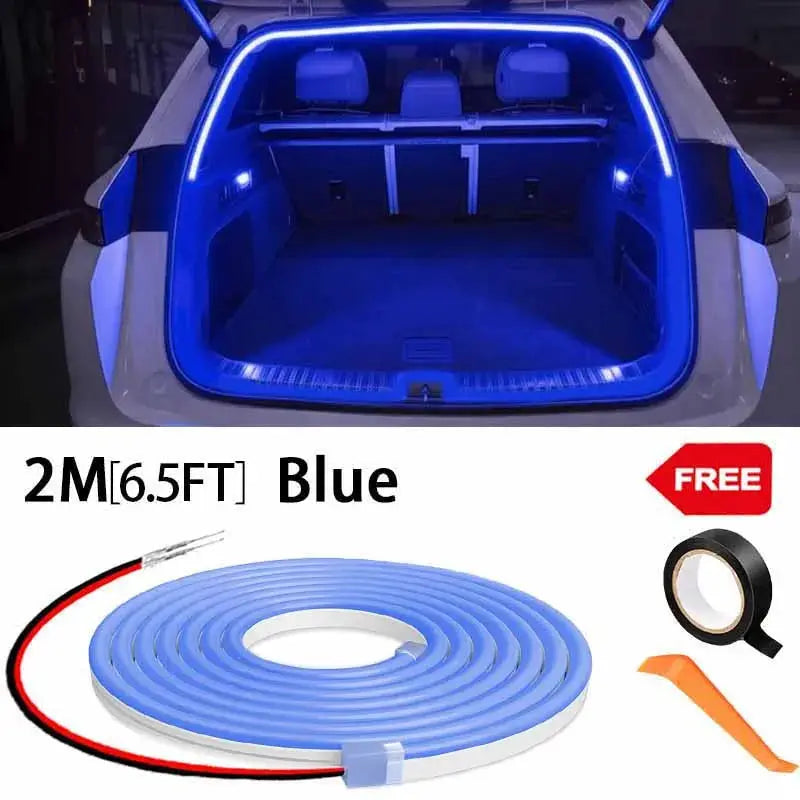 Car LED Trunk Lighting Strip With High Brightness Wiring Free Installation Automatic Sensing Tailgate Ambient Light