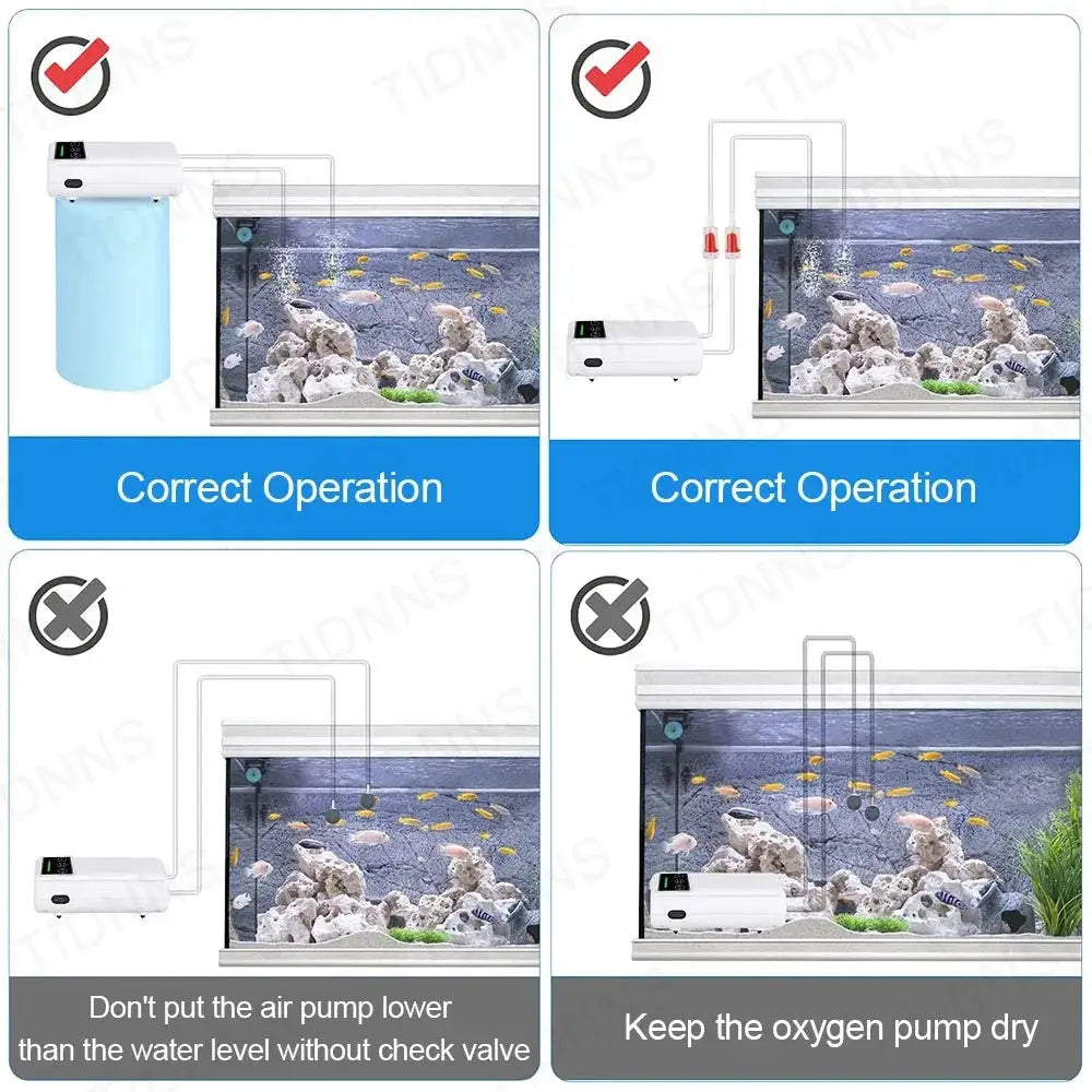 Rechargeable Aquarium Oxygen Air Pump USB Lithium Battery 6000mAh Portable Dual Use For Household And Outdoor Fishing
