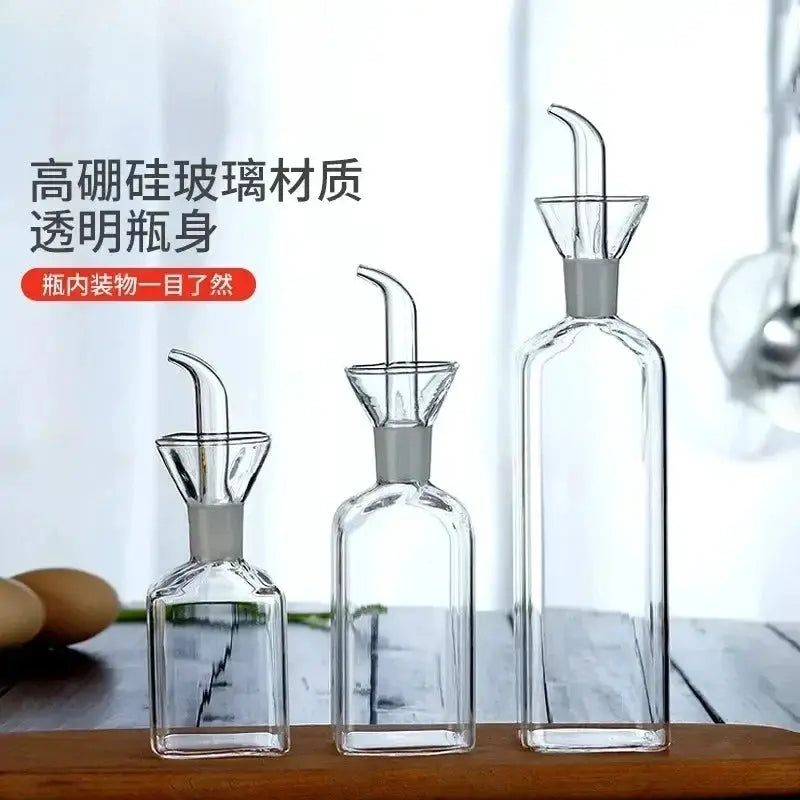 Leakproof Glass Seasoning Bottle For Oils Soy Sauce Vinegar Sesame Oil Heat Resistant Borosilicate Kitchen Kettle