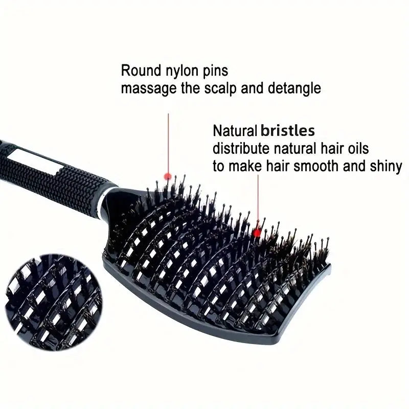 NovaGlow Magic Scalp Massage Hair Brush For Wet Curly Hair With Non Slip Handle Detangling Tool