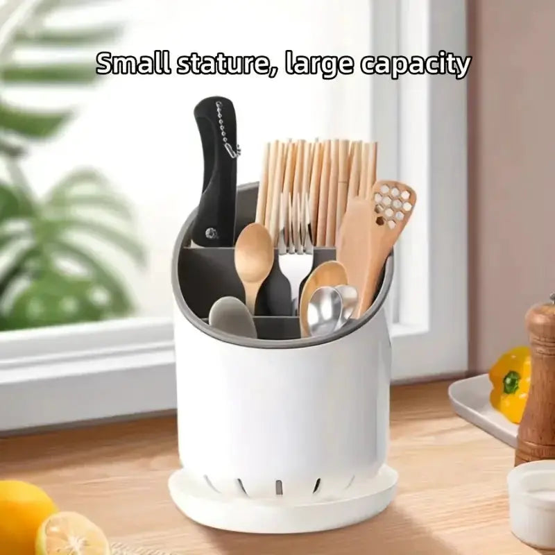 HomeEase Eco Friendly Plastic Storage Tube With Drain Plate For Quick Drying Chopstick Drain Box Kitchen Organizer
