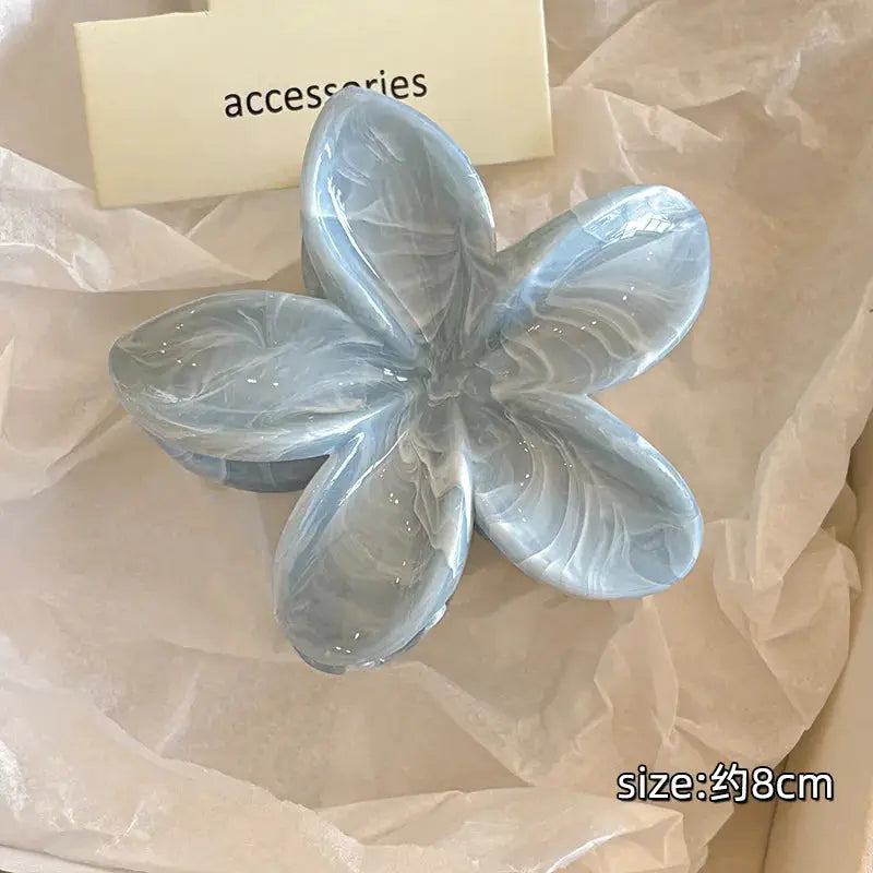 Korean Hawaiian Flower Crab Hair Clips For Girls Lightweight Durable Beach Accessories Trendy Beachwear