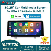 Road Top 10.25-inch BMW multimedia display with CarPlay and Android Auto for 1–4 Series (2012–2015)