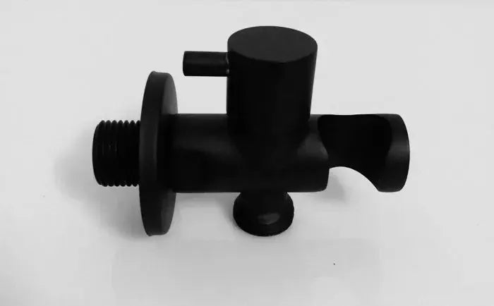 Simples Market black handheld bidet shower valve with threaded inlet/outlet