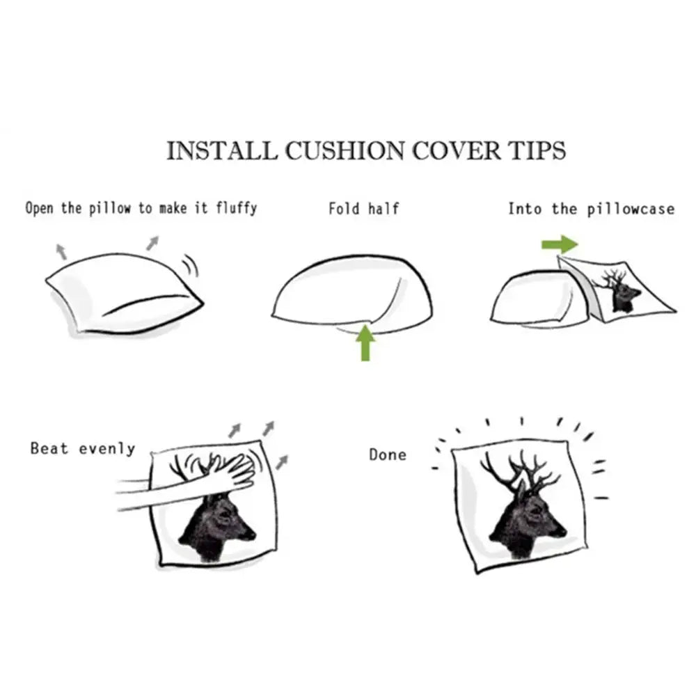 Simples Market Game Cute A-Animal C-Crossing pillow case; short plush, square cushion cover with deer print