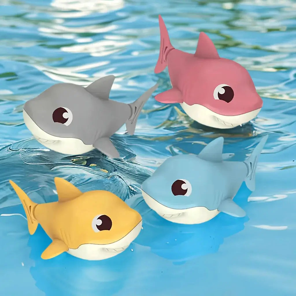 Wind Up Chain Shark Bath Toy For Kids 0 To 12 Years Beach Outdoor Water Play Shower Toy