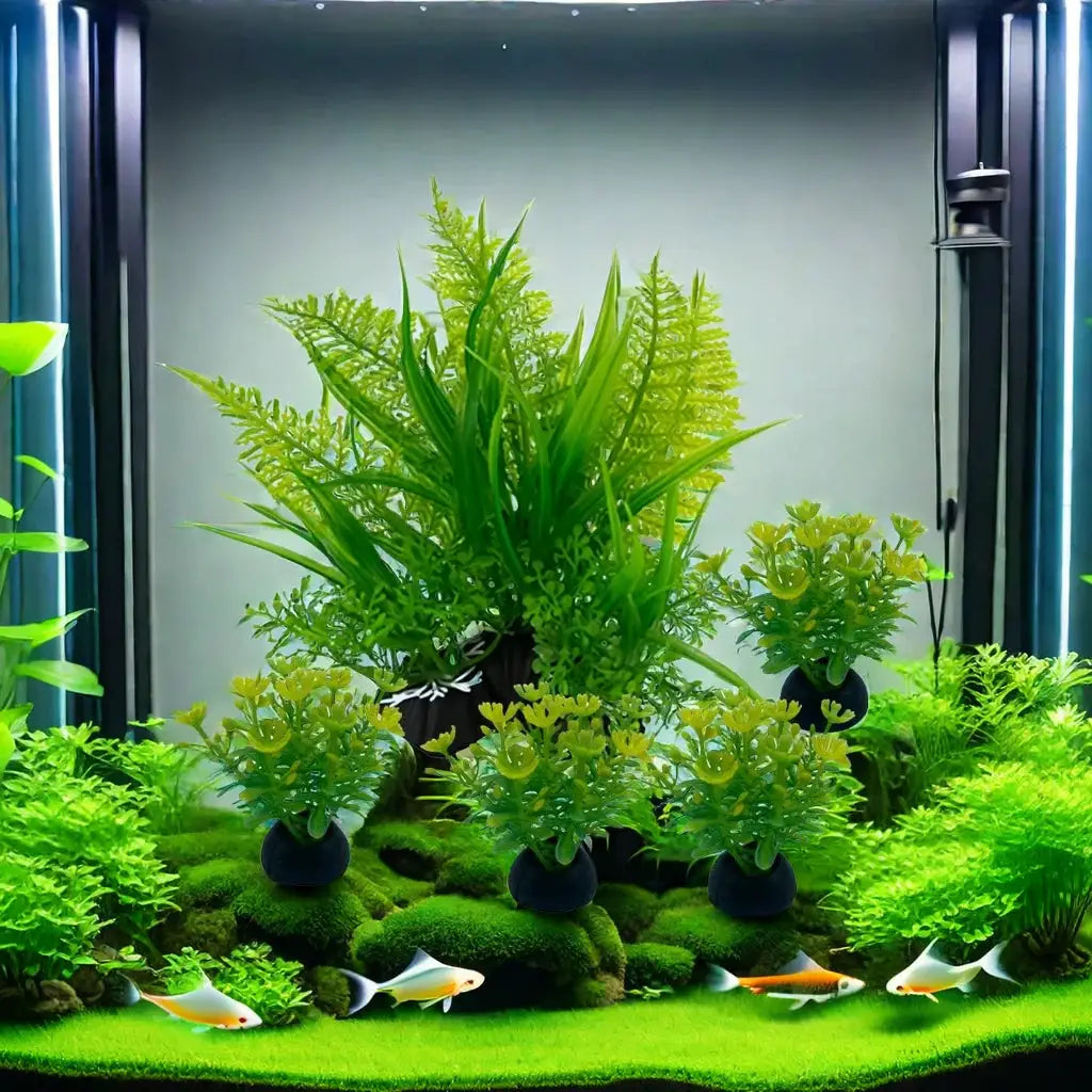 5 Piece Aquarium Plants Ornaments Set Artificial Water Grass Decoration For Fish Tanks