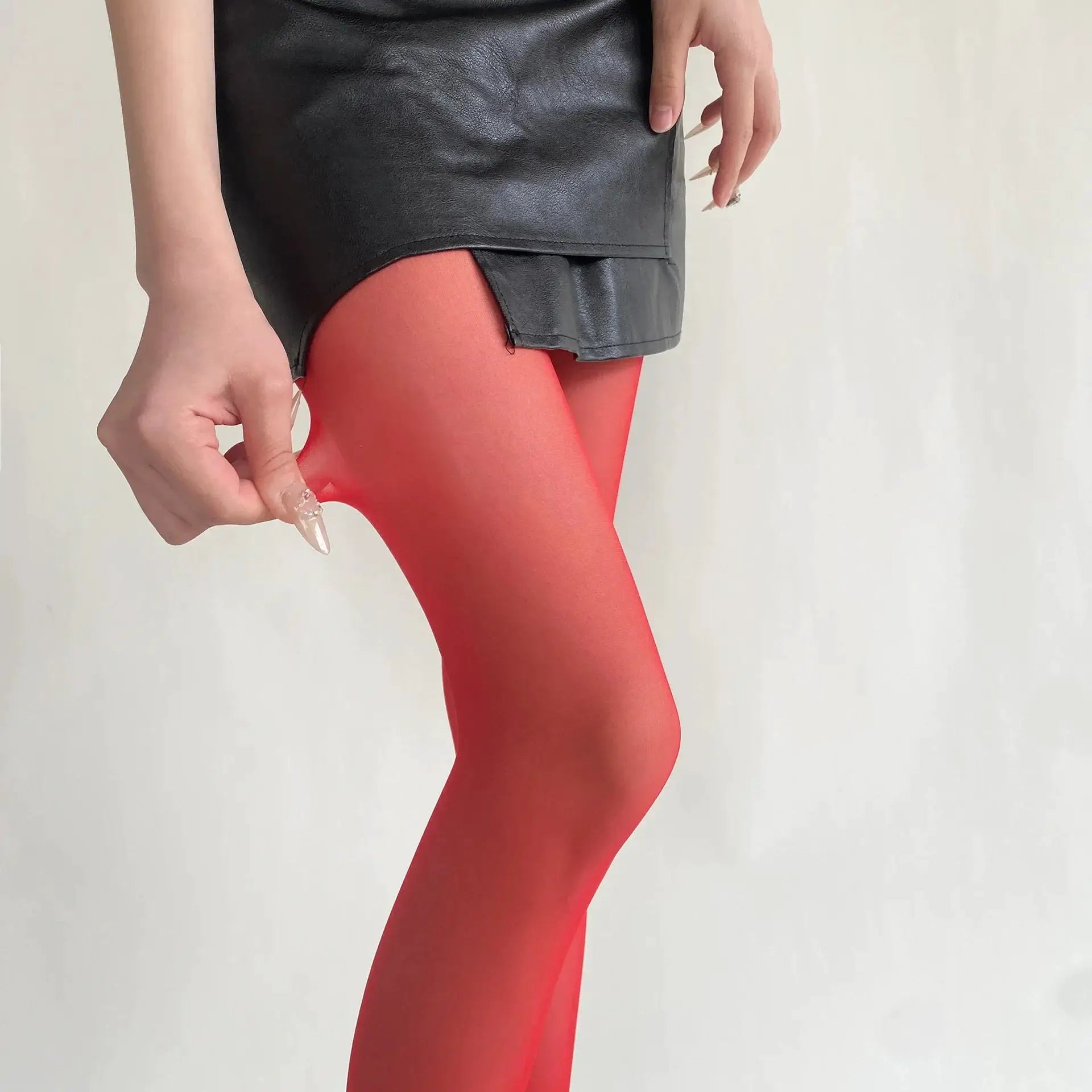 Azure Velvet Ultra Thin Nylon Thigh High Stockings Velvet Finish For Elegant Daily Wear
