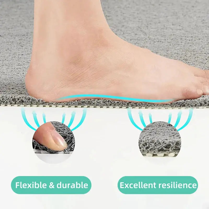 Non-slip hollow bath mat by Simples Market in grey, quick-drying foot massage shower mat