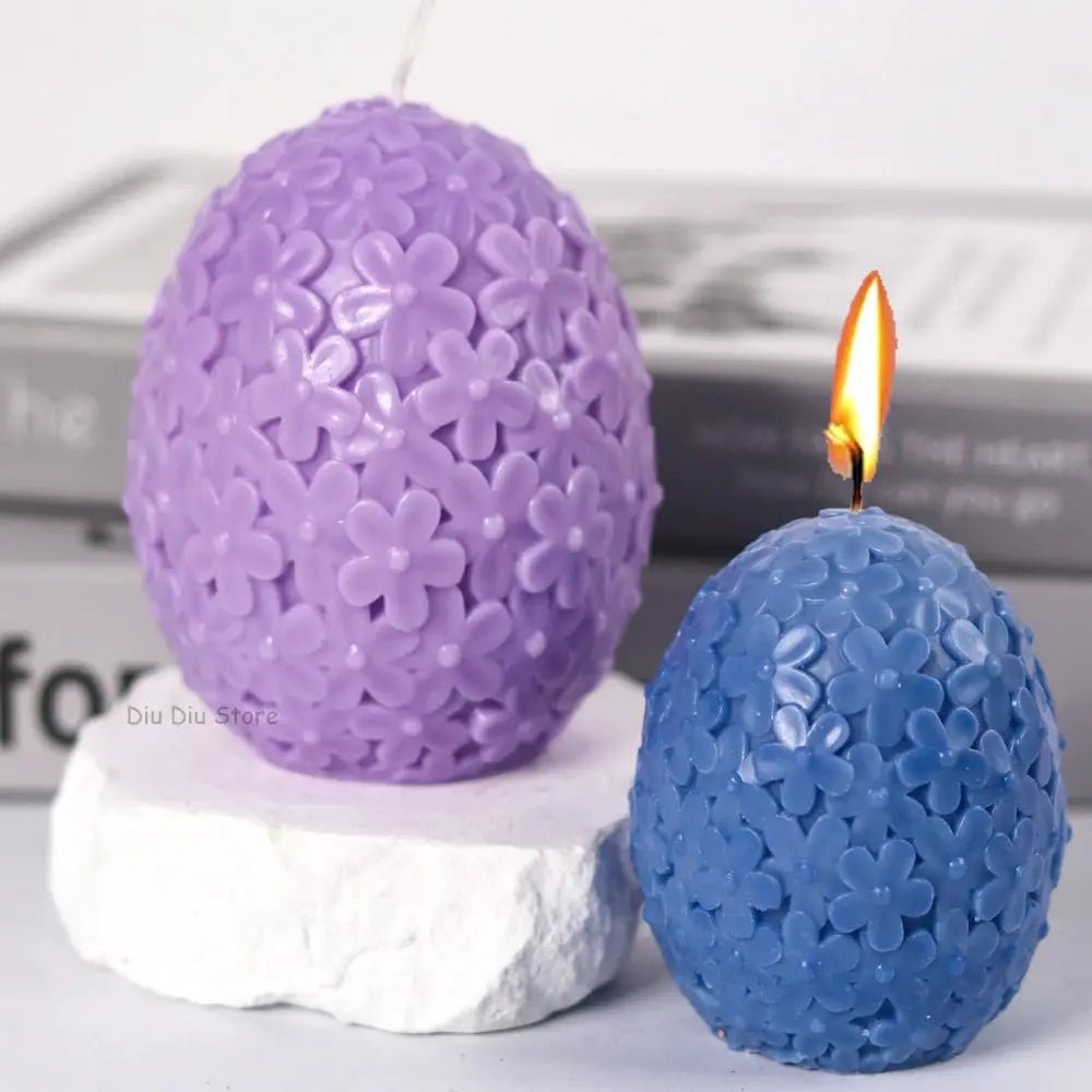 Silicone Mold Carving Flower Egg for Candles Soaps Resin Plaster Cakes DIY Kit Home Decor - Simples Market