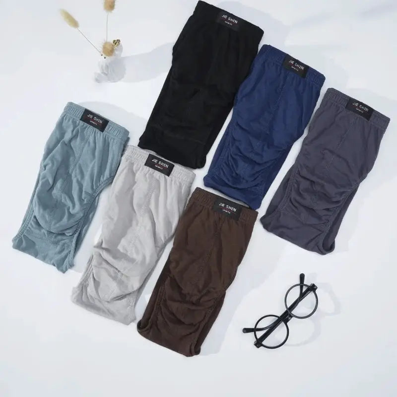 Men's 4-piece set of 100% cotton breathable briefs in assorted colors XL-5XL, Simples Market