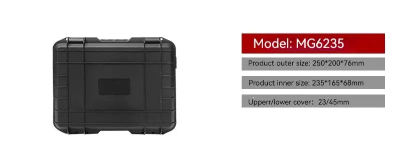 Hard toolbox safety protector box portable organizer tool case, black, Simples Market, model MG6235