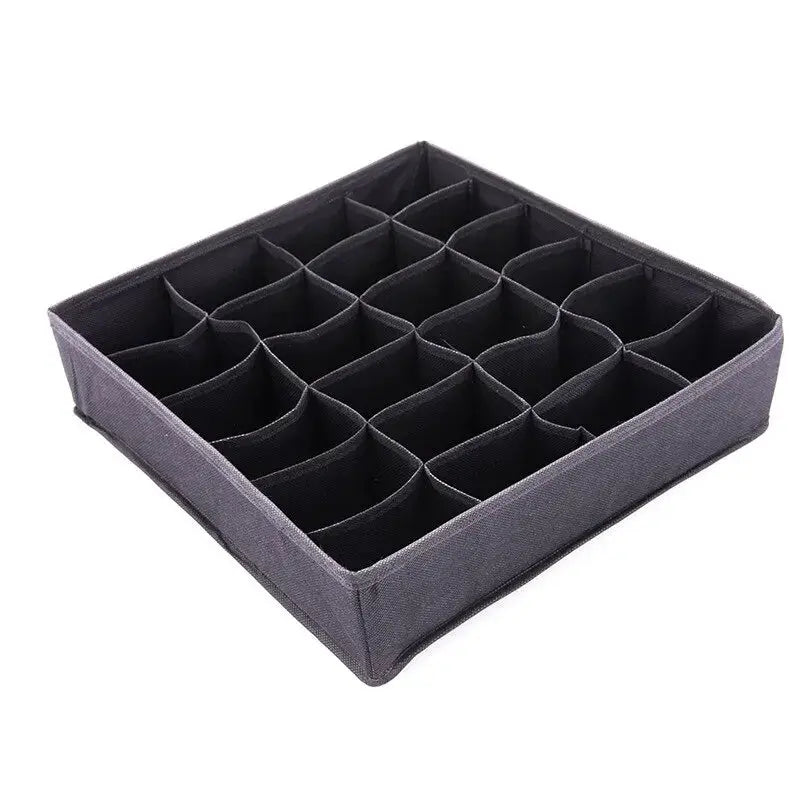 24 Lattice Non Woven Storage Box For Socks Briefs And Underwear Collapsible Wardrobe Organizer With Belts And Ties