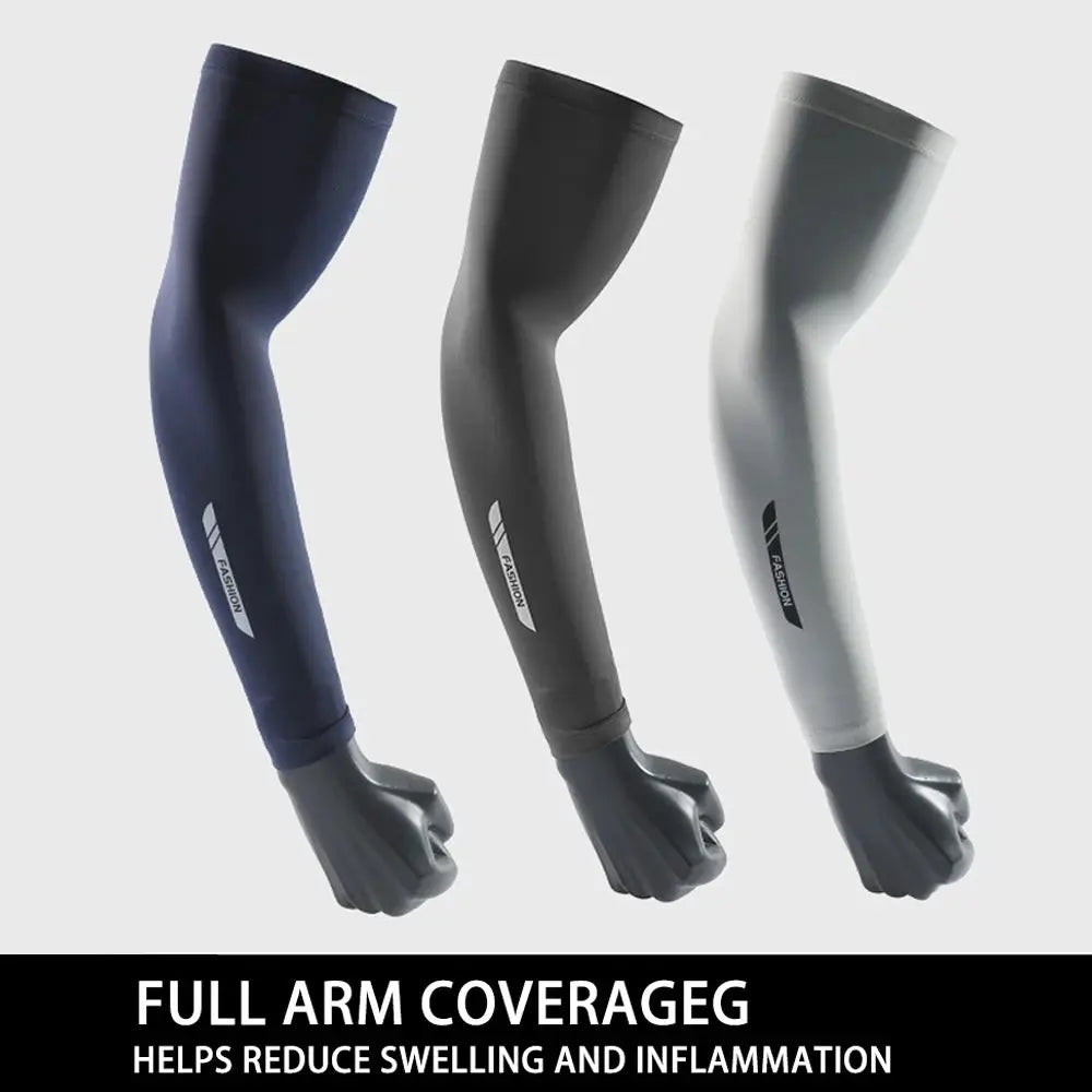 Men's Ice Silk Sunscreen Sleeves For Summer UV Protection Driving And Cycling Outdoor Arm Covers