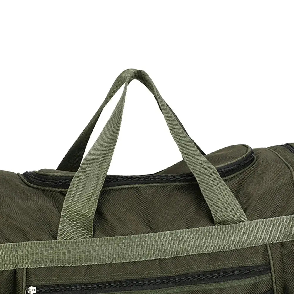 Simples Market olive green Oxford gym bag with carry handles and front zip pocket