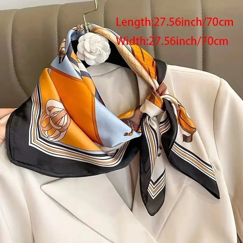 LuxeSilk Luxury Silk Shawl Square Scarf Versatile Satin Wrap For Neckerchief Hair Band Headband Bandana 70x70cm