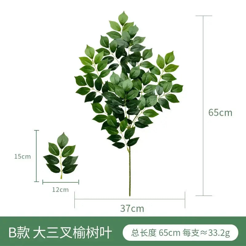Artificial eucalyptus plant arrangement by Simples Market, green faux leaves, tall 65 cm stem and small 15 cm sprig (2-piece set)