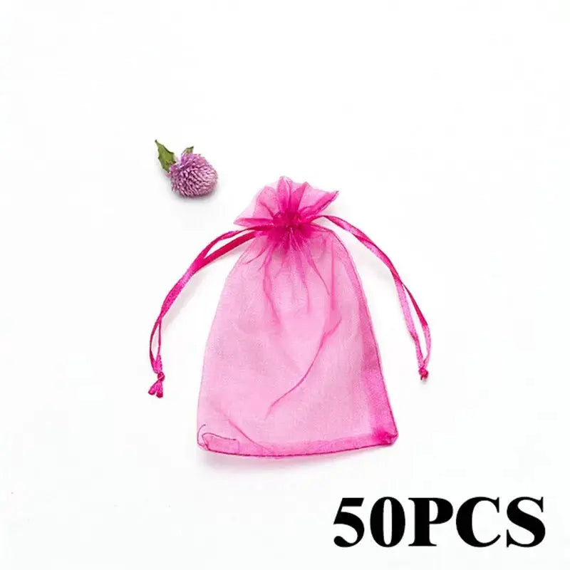Multicolor Organza Jewelry Packaging Bags 50 Pcs Lot 7x9cm 11x16cm 15x20cm Drawstring Pouches Wedding Gifts Wholesale