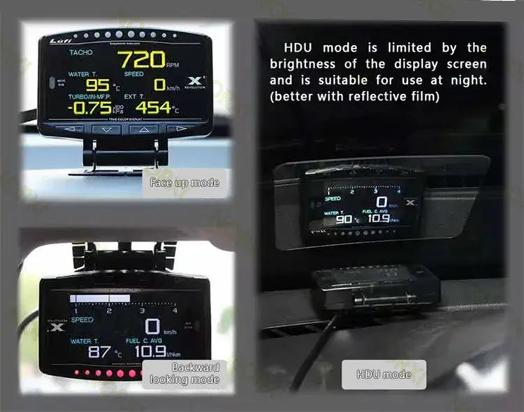Original Lufi X1 revolution OBD2 car gauge with black digital multi-display by Simples Market