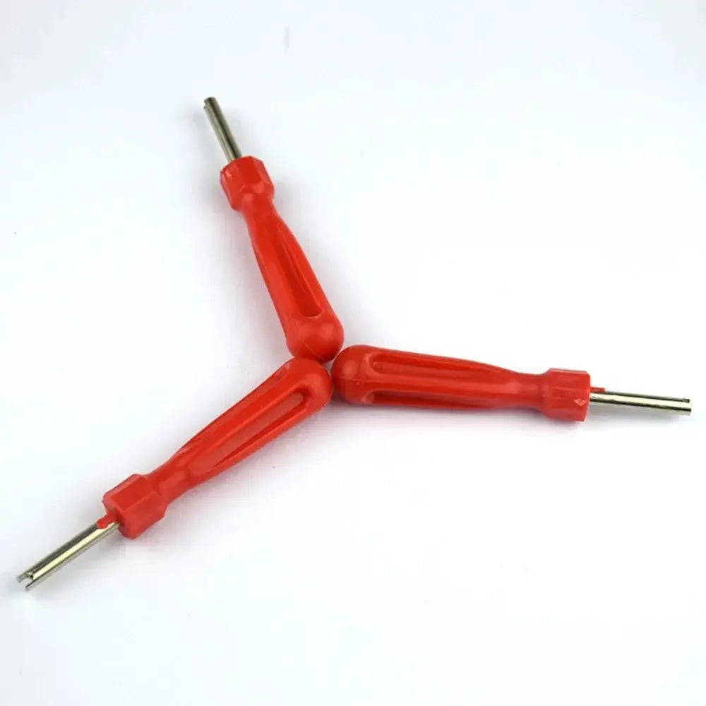 Simples Market tire valve core removal tools kit with red handles and zinc-plated metal tips (set of 3)