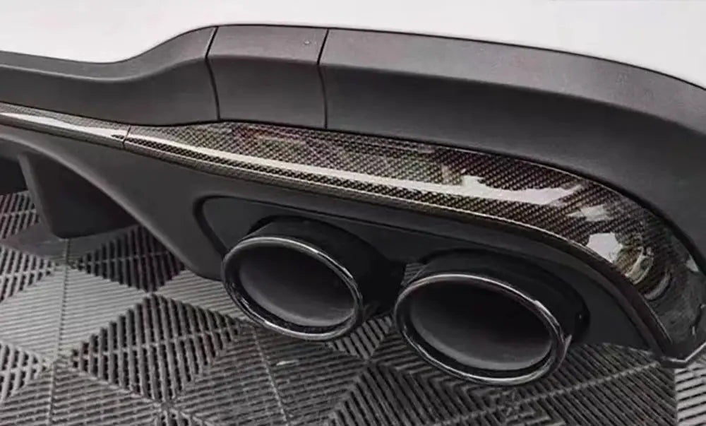 9D carbon fiber car vinyl wrap sticker, glossy black self-adhesive exhaust trim for exterior accents