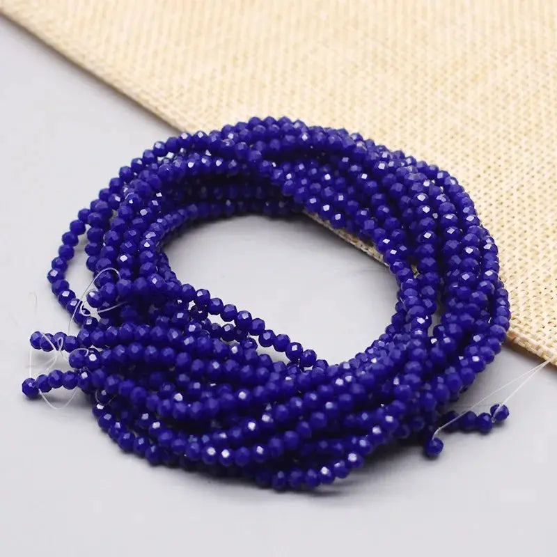 Yanqi Rondelle Crystal Beads 2mm 3mm 4mm Faceted Round Glass Beads for Jewelry Making DIY Spacer Beads