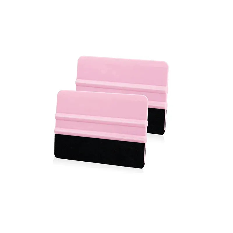 Simples Market pink felt-edge squeegee 2-pack for window tinting and vinyl wrap