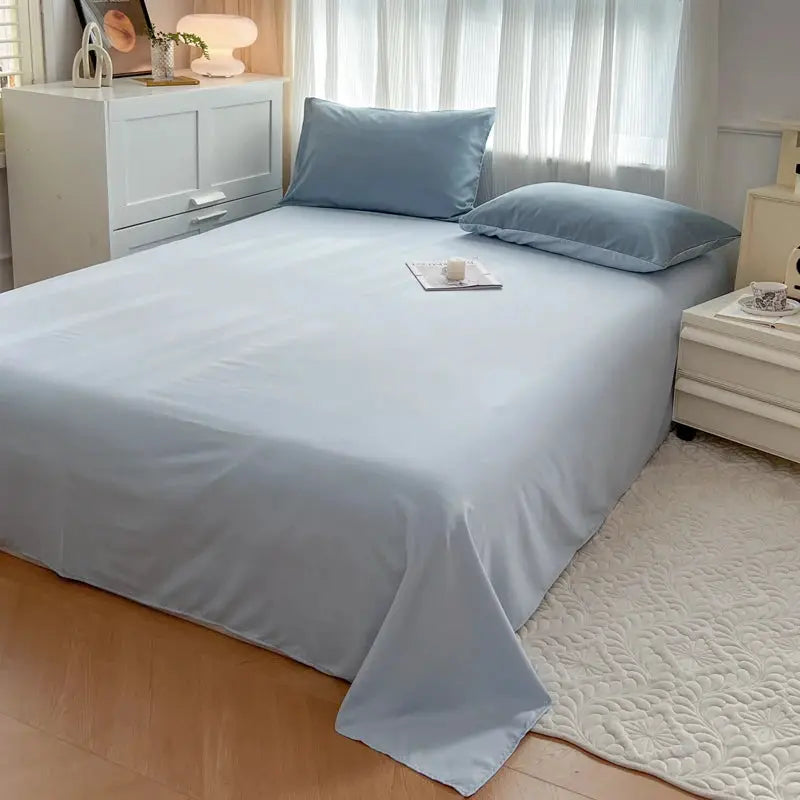 Simples Market 2-sided brush fabric 4-piece bed set with duvet cover, 2 pillowcases and bed sheet in light blue