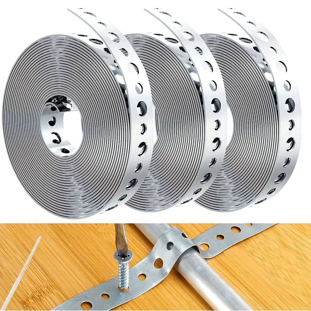 Galvanized Steel Tape Roll With Prepunched Multislot Design For Pipe Support And Sheet Metal Work
