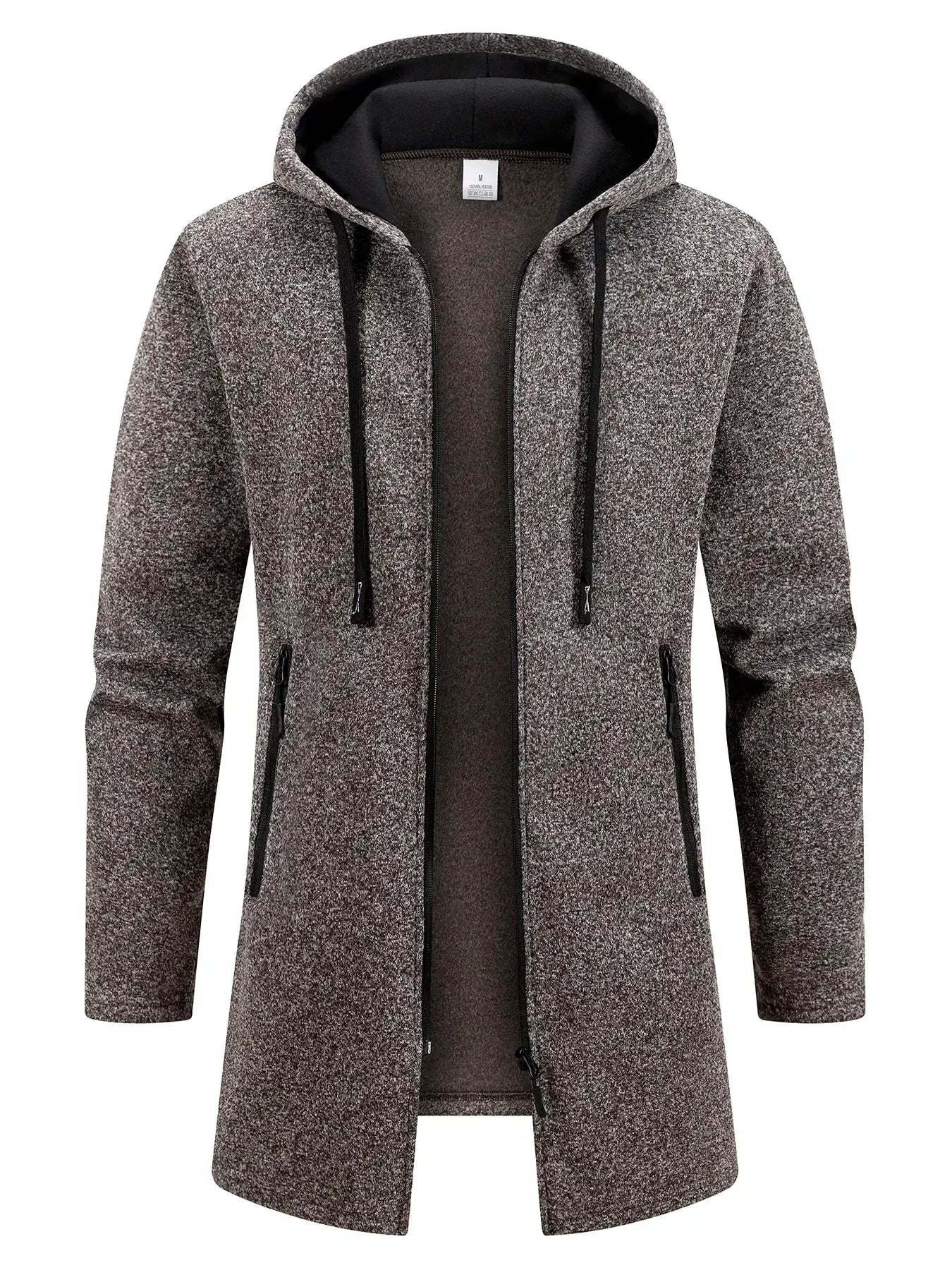 UrbanPulse Streetwear Zip Hoodie Oversized Winter Jacket With Thick Knit Insulation For All Day Warmth
