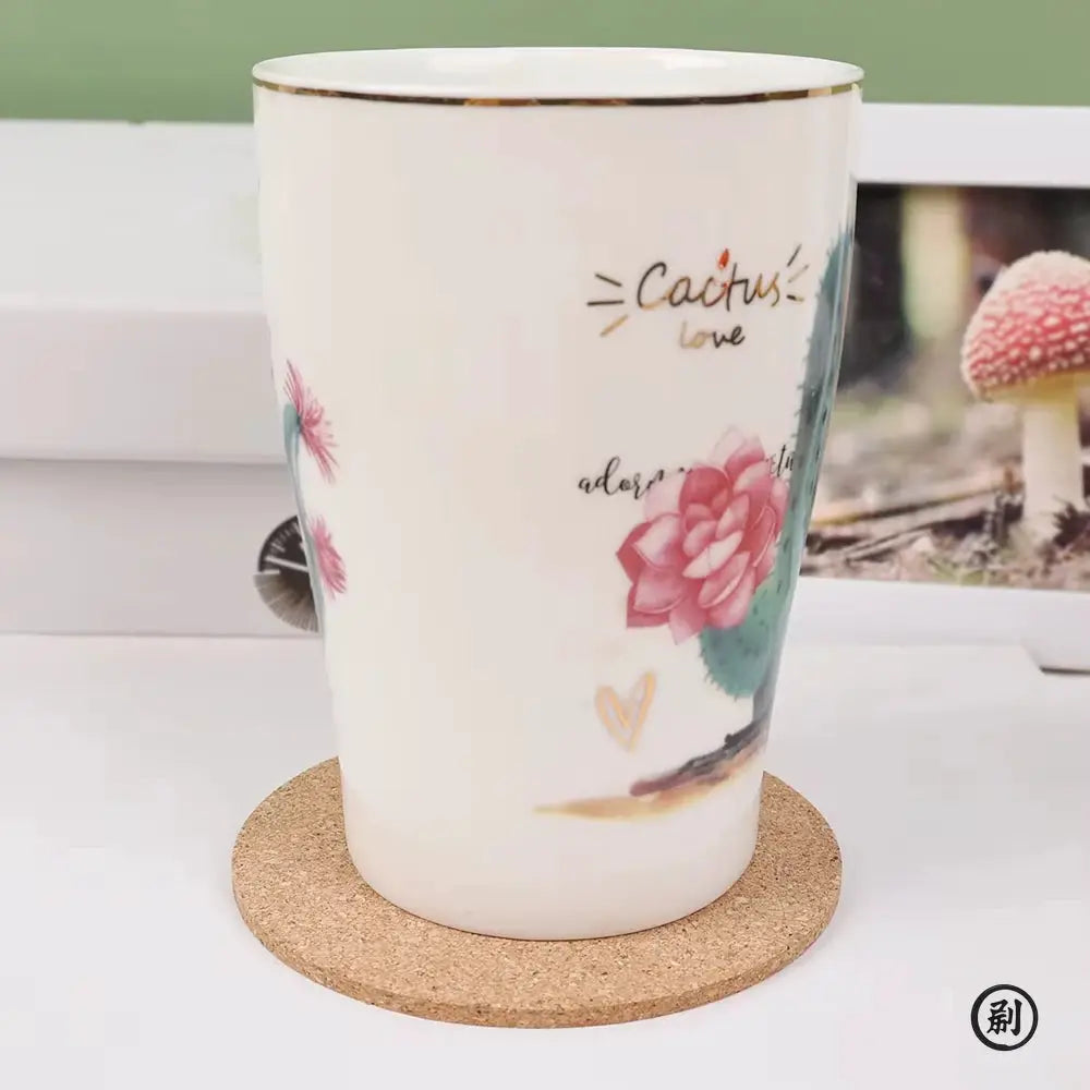 10 Pcs Natural Round Wooden Coaster Set With Cork Backing Non Slip Tea Coffee Cup Mats For Table Decor