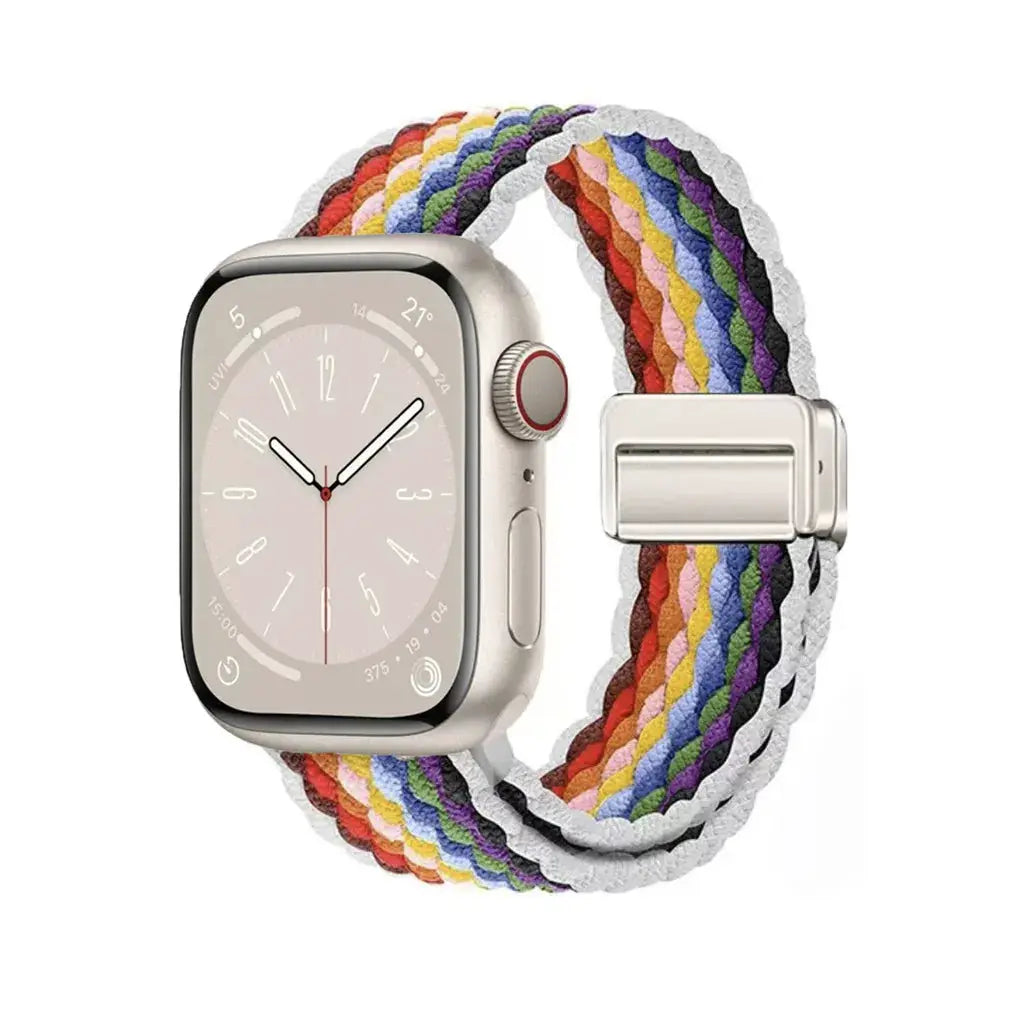 Nylon Braided Band Strap Compatible For Apple Watch S10 46mm 44mm 40mm 45mm 49mm 41mm 38mm iWatch series se 10 7 3 5 6 8 9 Ultra