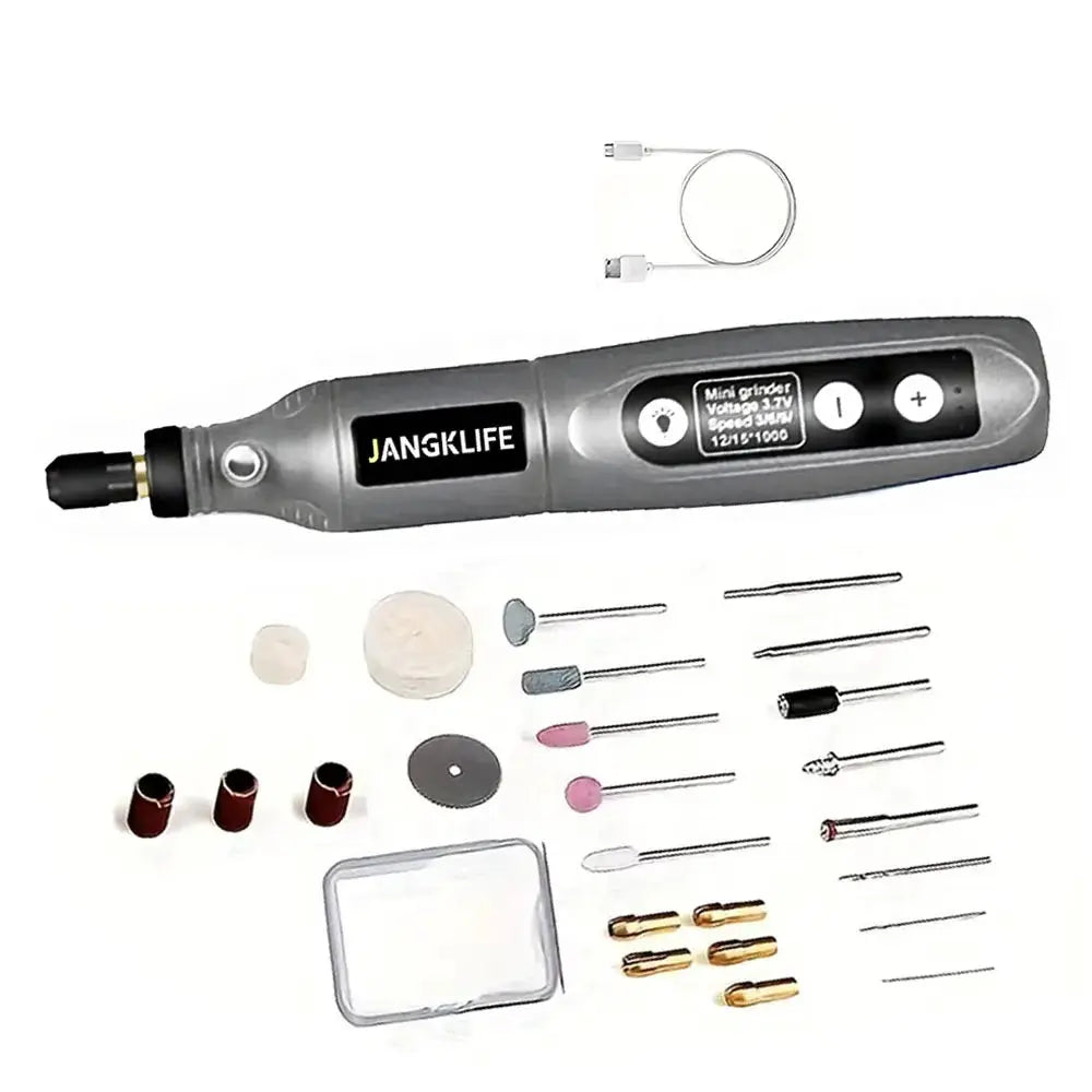 JANGKLIFE USB Cordless Rotary Tool Kit Engraving Pen For Jewelry Metal Glass DIY Mini Wireless Drill