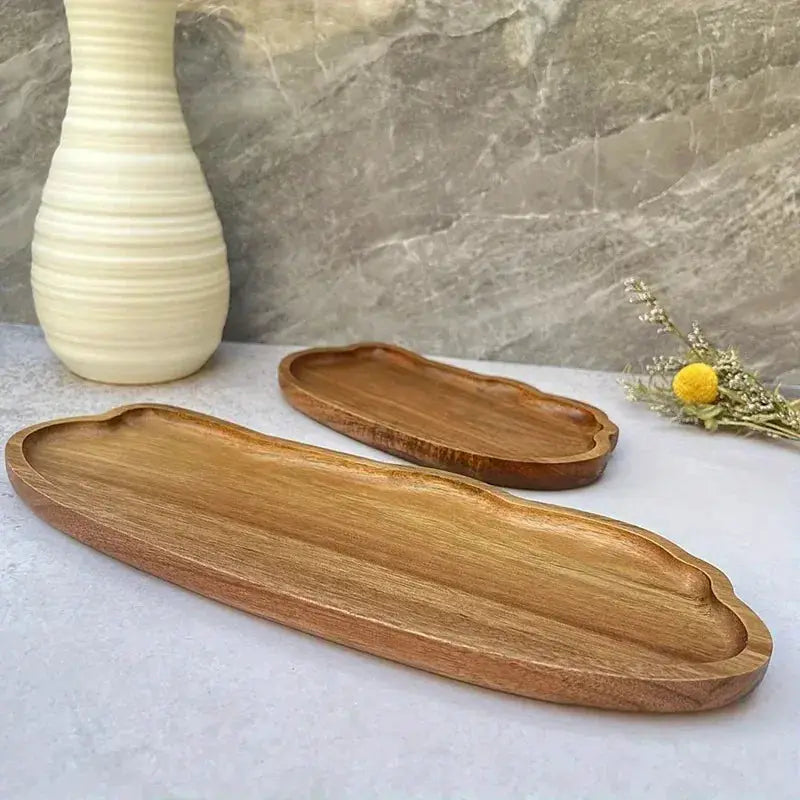 Japanese Style Wooden Serving Tray For Coffee Tea Desserts Snacks