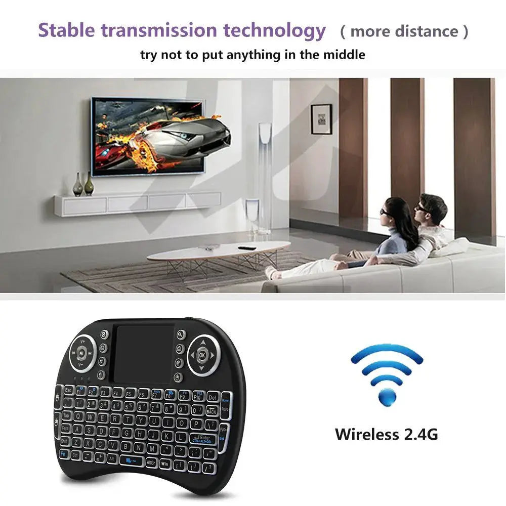 Backlit Mini Wireless Keyboard With Touchpad N RGB For PC TV Box Multi Language Spanish French Azerty Russian Portuguese