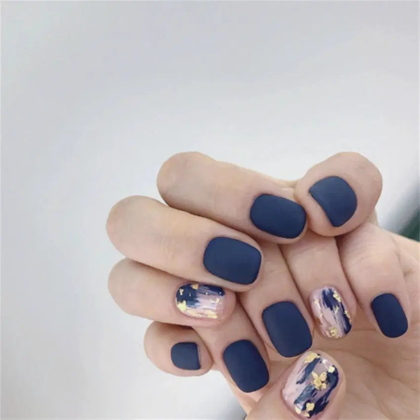 GlamNails Ultra Thin Press On Nails Full Set 24 Pieces Round Head Coffin Shape Durable Flawless Manicure