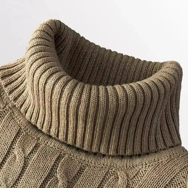 Men's Turtleneck Sweater Rollneck Knitted Jumper Casual Warm Winter Polyester Acrylic Blend