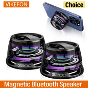 NovaPulse Outdoor Magnetic Bluetooth Speaker Portable Mini Travel Stereo RGB Light And Phone Holder