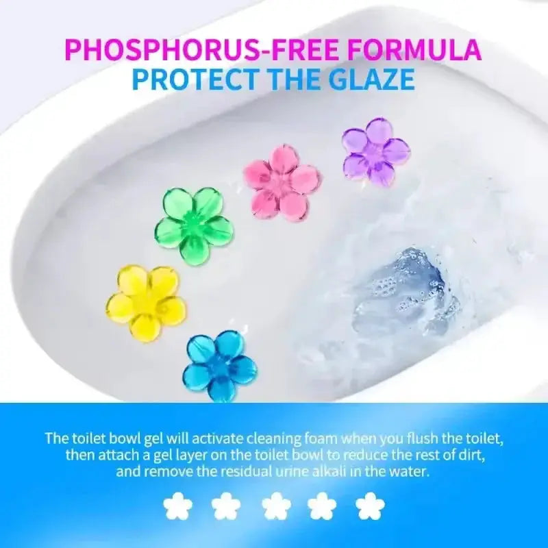 Toilet Gel Stamp Kit 12 Count With 6 Scents Toilet Bowl Cleaner Gel Air Freshener Flower Fragrance