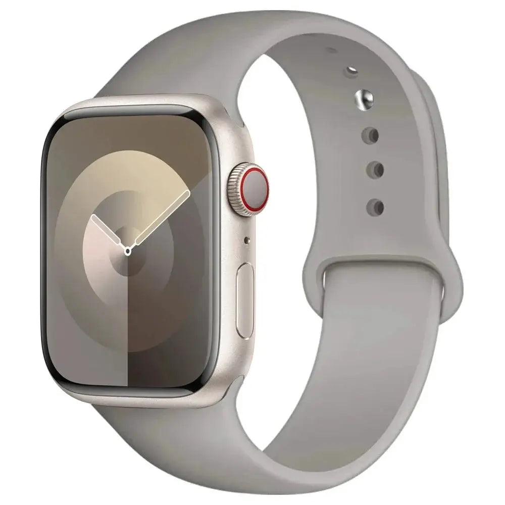 Silicone Apple Watch band by Simples Market, light gray, 38-49mm compatible