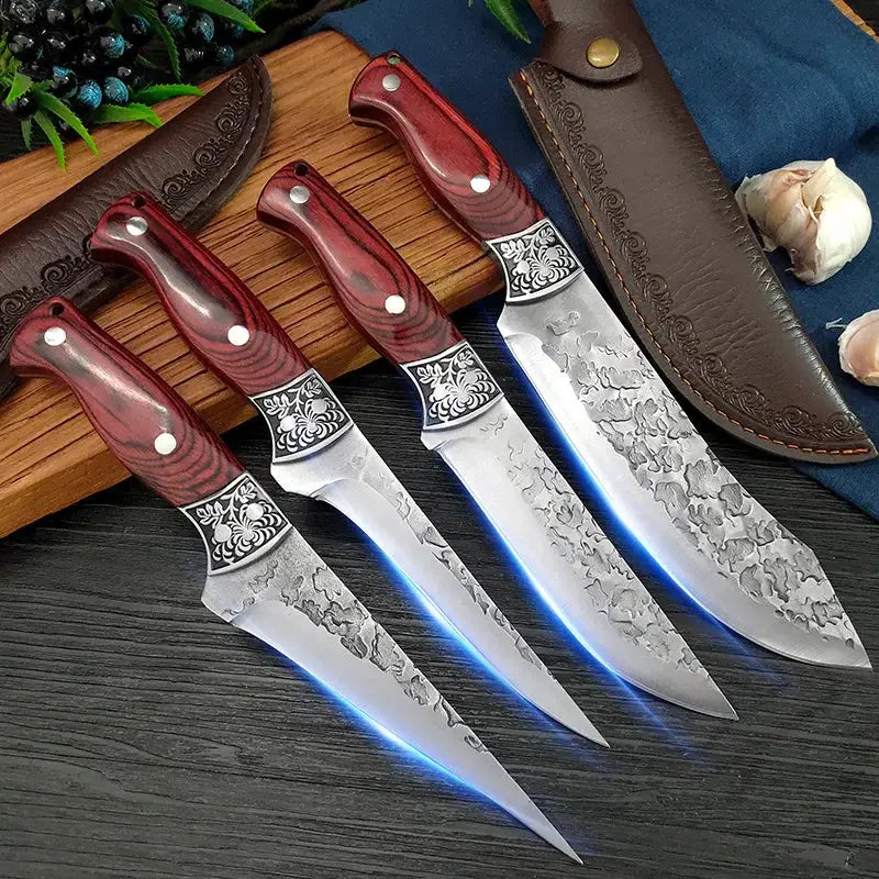 ChefPro Boning Knife With Rosewood Handle And Razor Sharp Stainless Steel Blade For Meat Poultry Fish