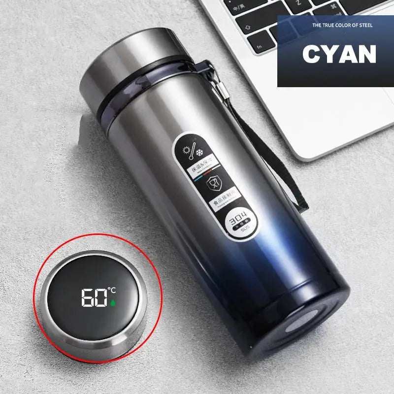 Stainless Steel Thermos Vacuum Flask With LED Temperature Display 500ml To 1L Sus304 Tea Water Bottle Portable